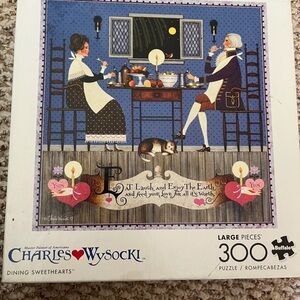 Charles Wysocki Dining Sweethearts 300-Piece Puzzle in Blue